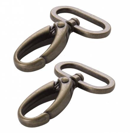 1 in Swivel Hooks - Antique Brass - Set of Two