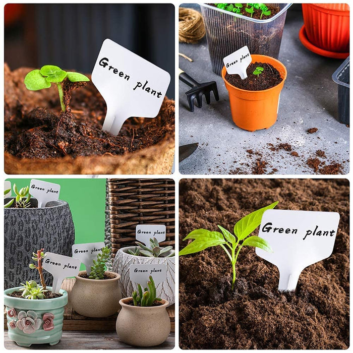 10 Pcs T-Shape Tree & Plant Tags – Durable Garden Markers with Broad Writing Area for Plants, Saplings & Pots