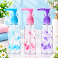 100ml Refillable Travel Bottles with Pump & Safety Lock – Leak-Proof Plastic Dispensers for Lotion, Soap, Shampoo & Serum (Random color-Pack of 1)