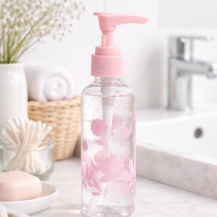 100ml Refillable Travel Bottles with Pump & Safety Lock – Leak-Proof Plastic Dispensers for Lotion, Soap, Shampoo & Serum (Random color-Pack of 1)