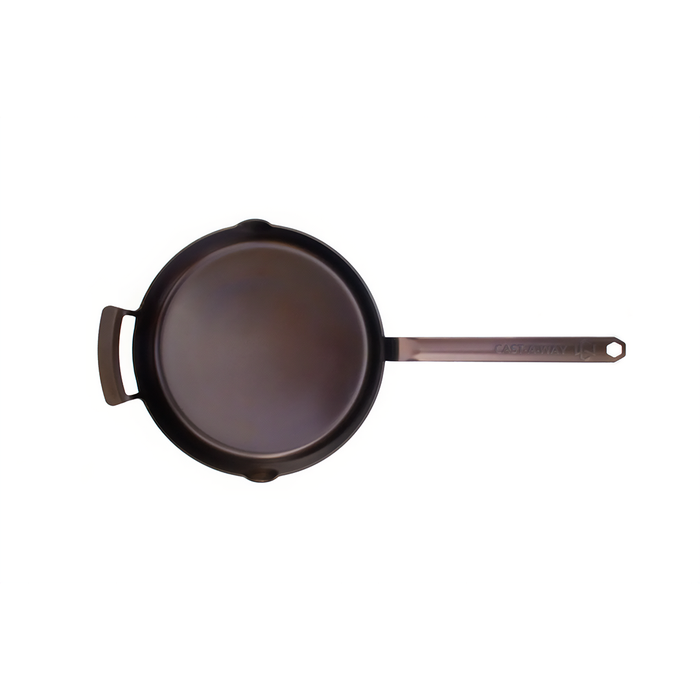Black carbon steel frying pan