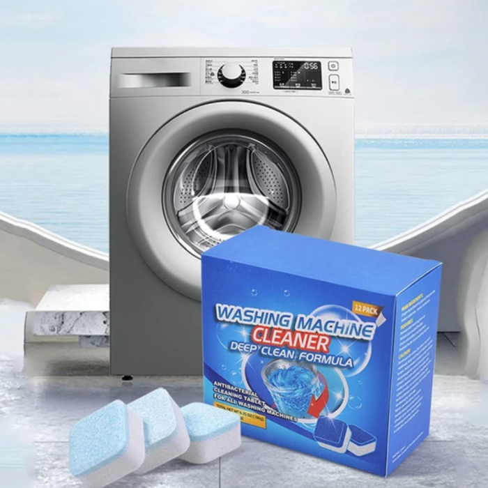12-Pack Washing Machine Cleaner Tablets – Deep Cleaning Drum & Tub Descaler