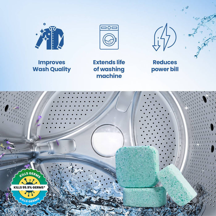 12-Pack Washing Machine Cleaner Tablets – Deep Cleaning Drum & Tub Descaler