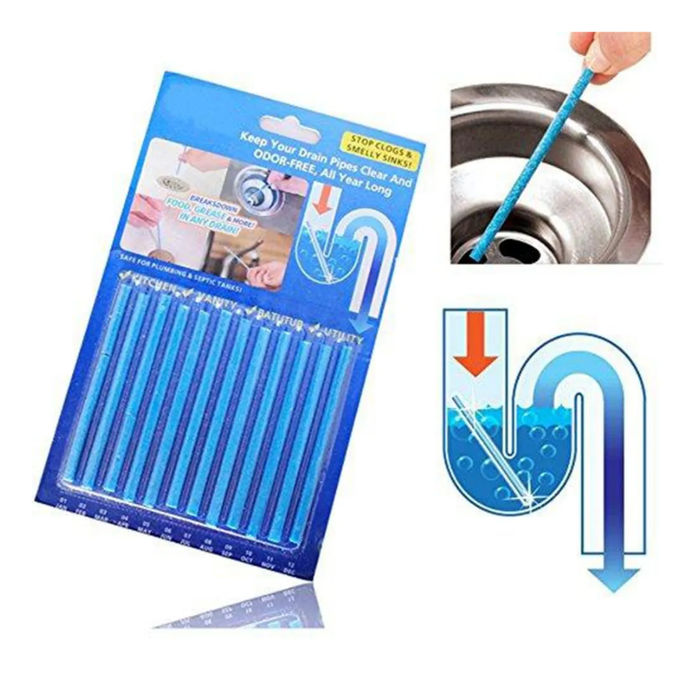 12 Pcs Sani Sticks Drain Cleaner & Odor Remover