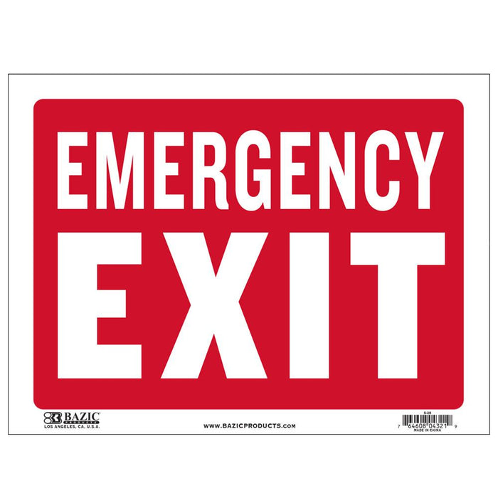 12" X 16" Emergency Exit Sign Sold in 24 Units