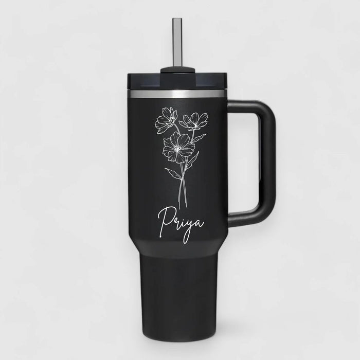 1200ml Customized Tumbler with Name & Special Birth Flower