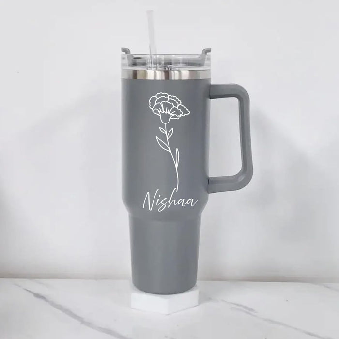 1200ml Customized Tumbler with Name & Special Birth Flower