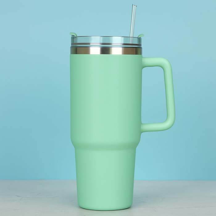1200ml Stainless Steel Vacuum Insulated Tumbler with Lid & Straw – Large Travel Mug for Water, Coffee, Iced Tea & Smoothies