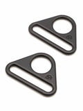1.5 in Flat Triangle Rings - Black - Set of Two