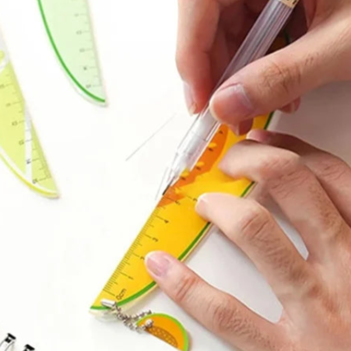15cm Fruit Design Plastic Ruler | Cute Printed Measuring Scale for School, Office & Kids Stationery(Random fruit Scale)