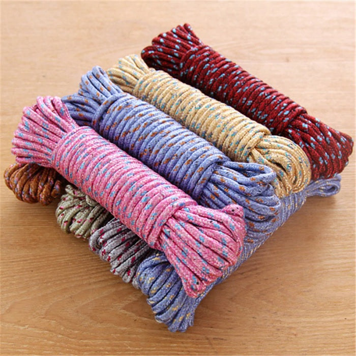 18 Meter Nylon Clothesline Rope (Pack of 1) – Strong Portable Laundry Drying Line for Home, Hostel, Travel & Outdoor Use (Random Color)