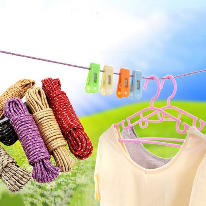 18 Meter Nylon Clothesline Rope (Pack of 1) – Strong Portable Laundry Drying Line for Home, Hostel, Travel & Outdoor Use (Random Color)