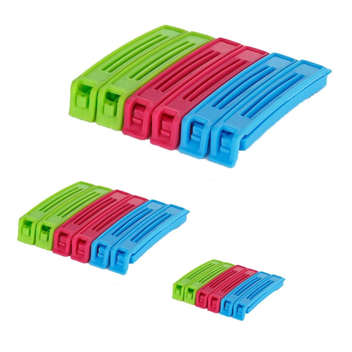 18 Pcs Food Clips Set – Plastic Snack & Bag Sealing Clips in 3 Sizes (Large, Medium, Small)