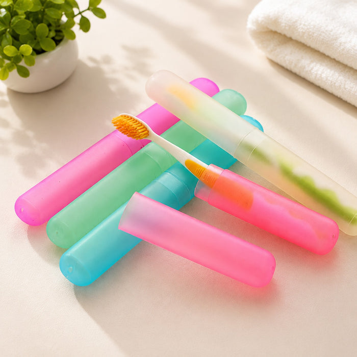 1Pc Plastic Toothbrush Cover, Anti Bacterial Toothbrush Case Box, Portable Toothbrush Container For Travel (Random color)