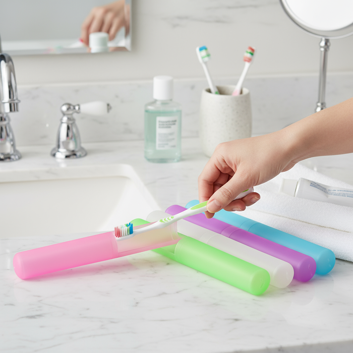 1Pc Plastic Toothbrush Cover, Anti Bacterial Toothbrush Case Box, Portable Toothbrush Container For Travel (Random color)