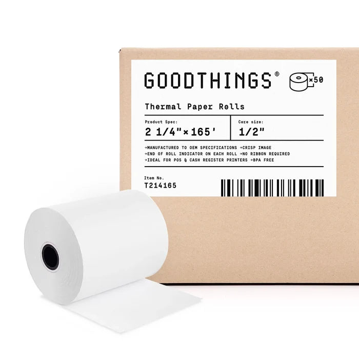 2 1/4" x 165' (50 Rolls) Thermal Paper Roll
