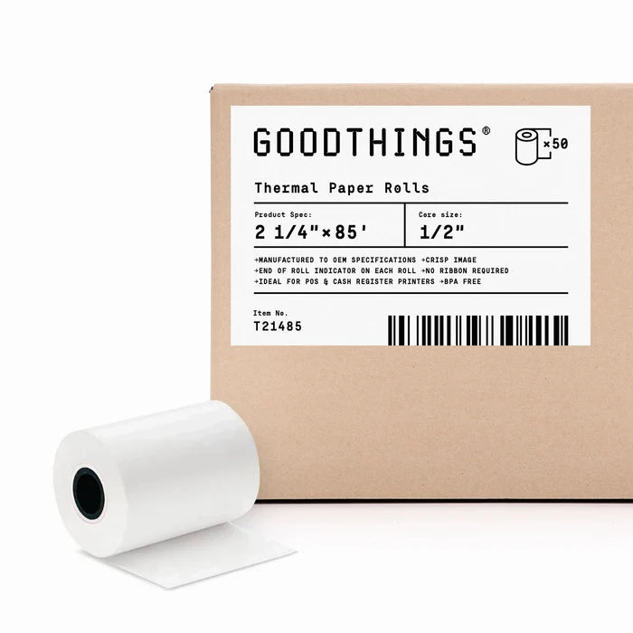 2 1/4" x 85' (50 Rolls) Thermal Paper Roll