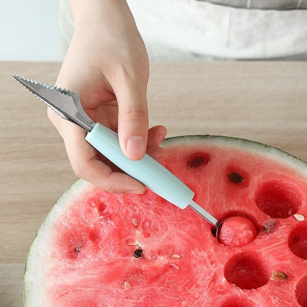 2 in 1 Melon Baller Scoop – Stainless Steel Fruit Carving & Ice Cream Scoop Tool
