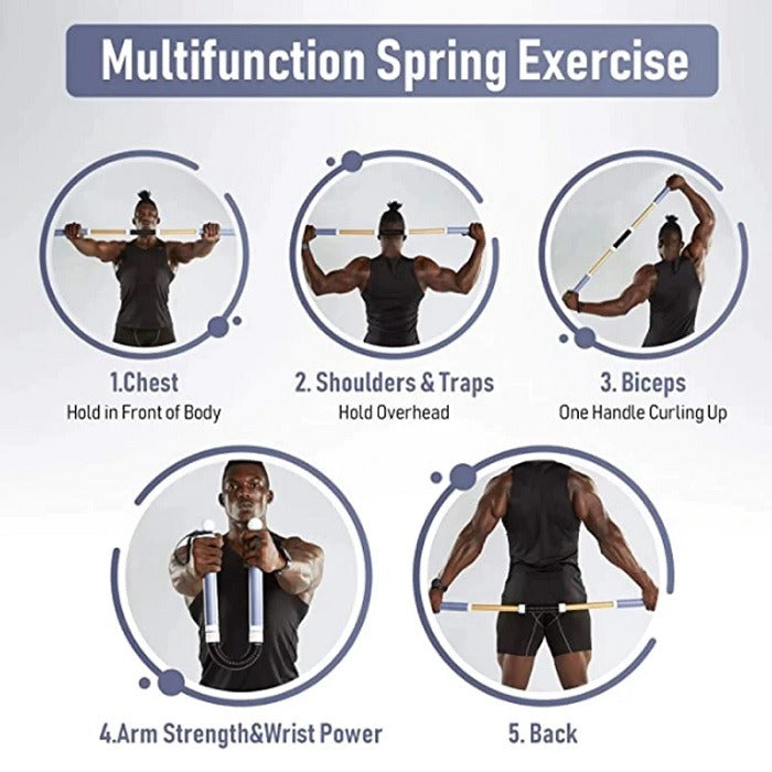 2 in 1 Stretchable Bending Multifunction Spring Exerciser (Random), Upper Body Strength Training Workout for Arm Builder for Home Travel or Outdoors