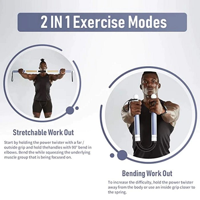 2 in 1 Stretchable Bending Multifunction Spring Exerciser (Random), Upper Body Strength Training Workout for Arm Builder for Home Travel or Outdoors