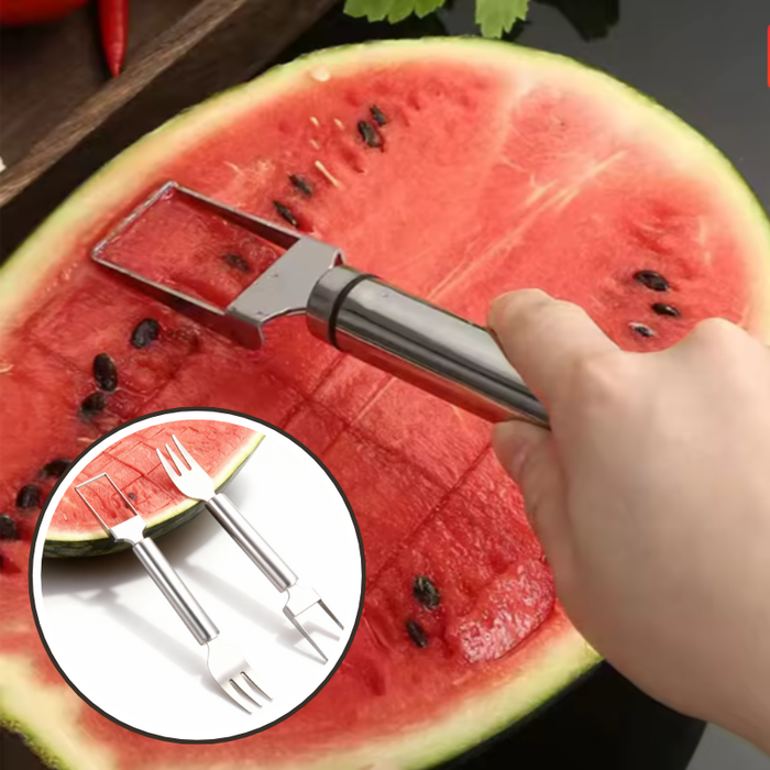 2-in-1 Watermelon Slicer Cutter & Spoon – Dual Function Fruit Slicer, Scooper & Server for Easy Fruit Preparation(Pack of 1)