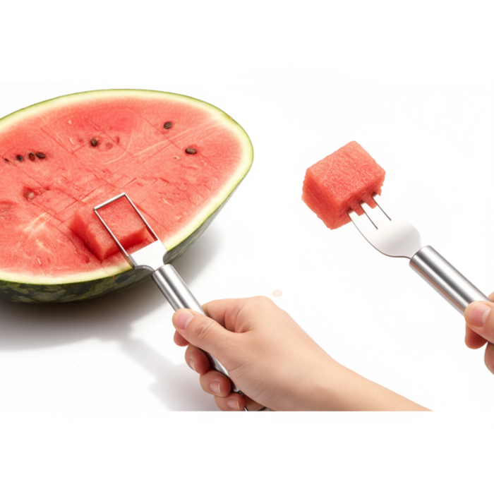 2-in-1 Watermelon Slicer Cutter & Spoon – Dual Function Fruit Slicer, Scooper & Server for Easy Fruit Preparation(Pack of 1)
