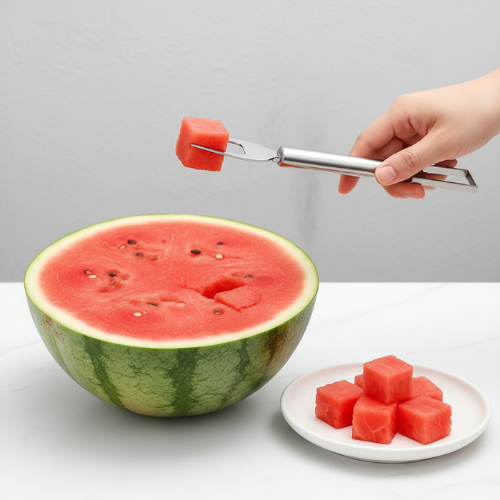 2-in-1 Watermelon Slicer Cutter & Spoon – Dual Function Fruit Slicer, Scooper & Server for Easy Fruit Preparation(Pack of 1)
