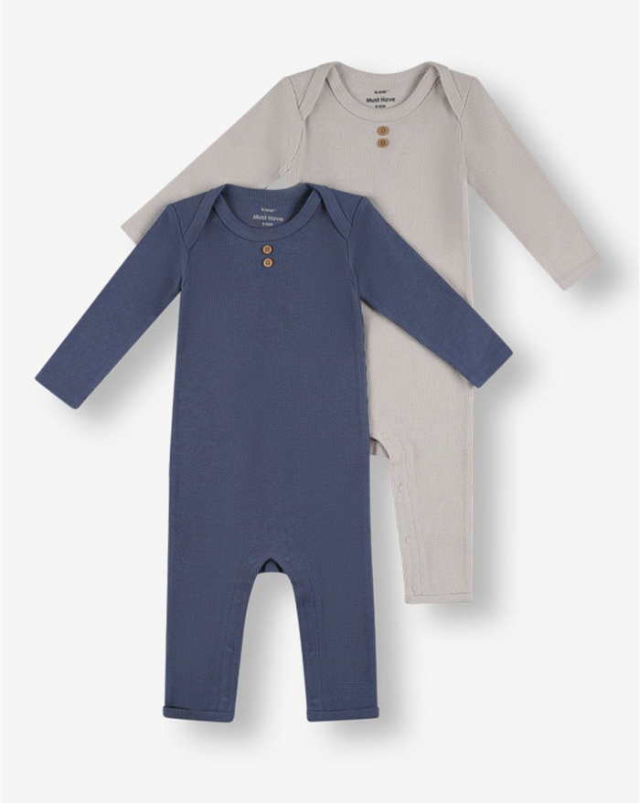 2 Pack Pointelle & Pique Overalls P