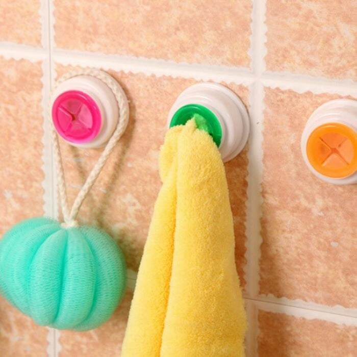 2 Pcs Napkin Holder – Self Adhesive Silicone Towel Hook | Innovative Kitchen & Bathroom Towel Clip Holder (Random color-Pack of 2)