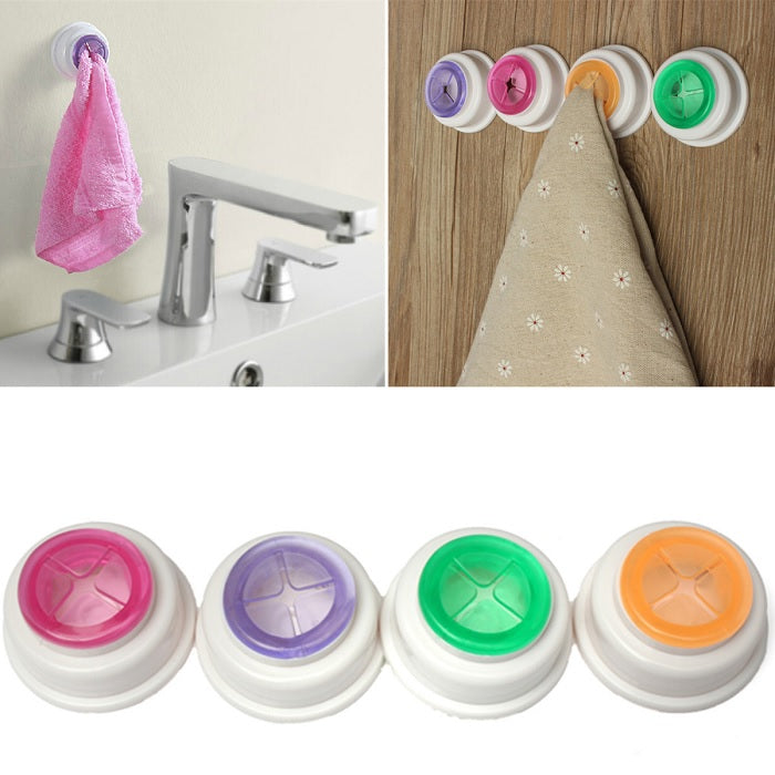 2 Pcs Napkin Holder – Self Adhesive Silicone Towel Hook | Innovative Kitchen & Bathroom Towel Clip Holder (Random color-Pack of 2)