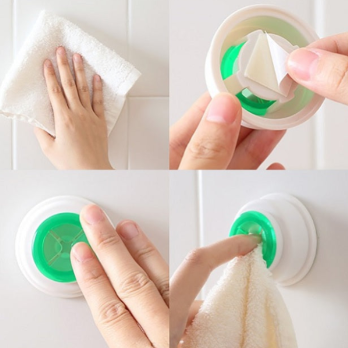 2 Pcs Napkin Holder – Self Adhesive Silicone Towel Hook | Innovative Kitchen & Bathroom Towel Clip Holder (Random color-Pack of 2)