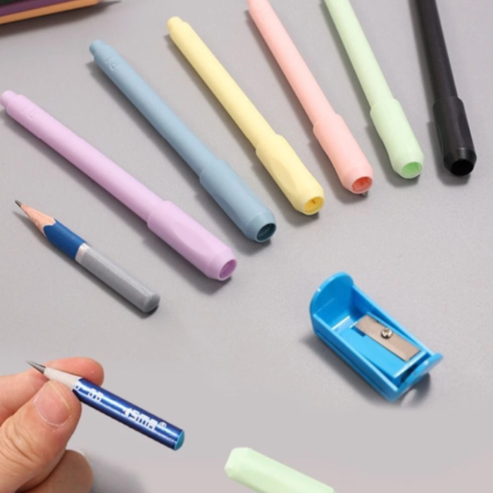 2 Pcs Pencil Extender Holder – Writing Length Extender for Short Pencils (Random Color)