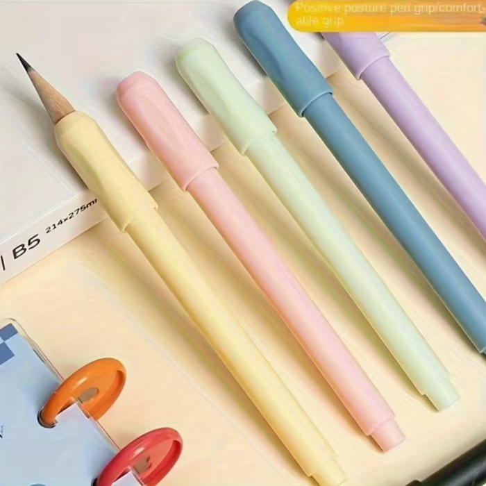 2 Pcs Pencil Extender Holder – Writing Length Extender for Short Pencils (Random Color)