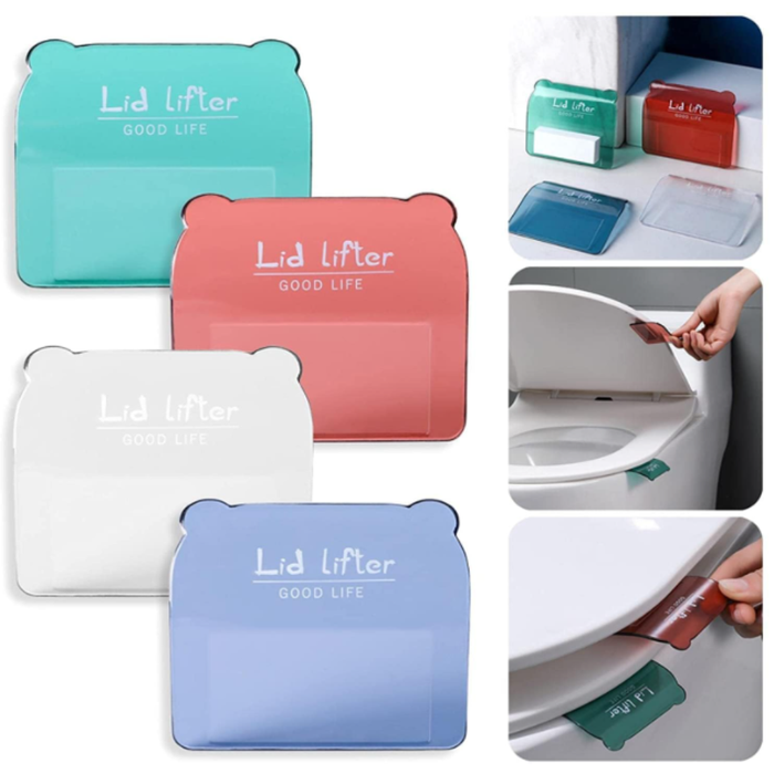 2 Pcs Toilet Seat Lifter – Transparent Hands-Free Hygiene Tool for Bathroom (Random color)