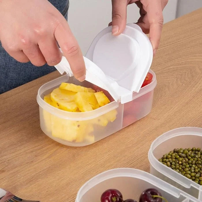 2 Way Tiffin & Storage Box – Multipurpose Lunch Box with Dual Compartments, Airtight & Leakproof Food Container (Random color Lid-Pack of 1)
