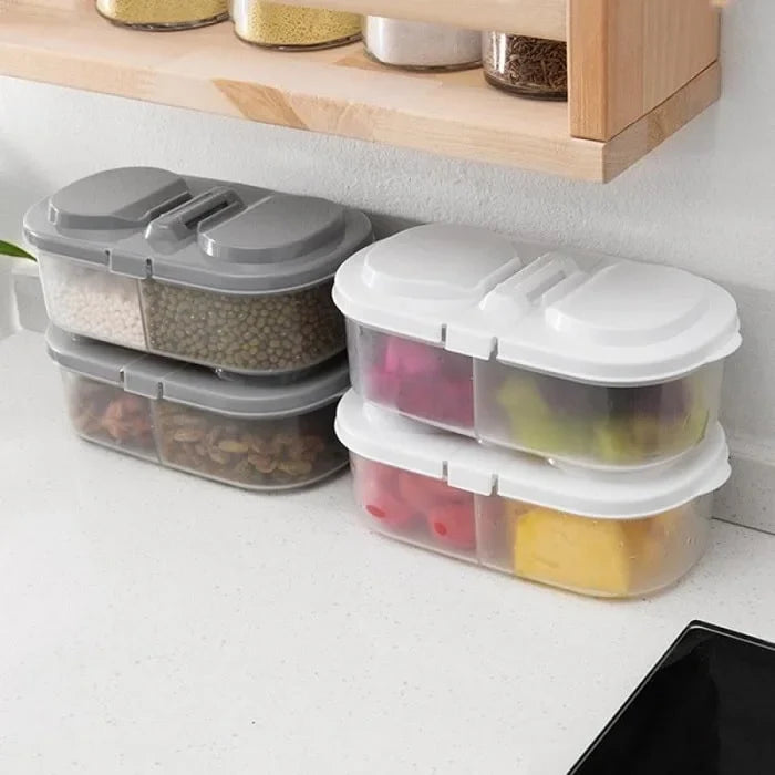 2 Way Tiffin & Storage Box – Multipurpose Lunch Box with Dual Compartments, Airtight & Leakproof Food Container (Random color Lid-Pack of 1)