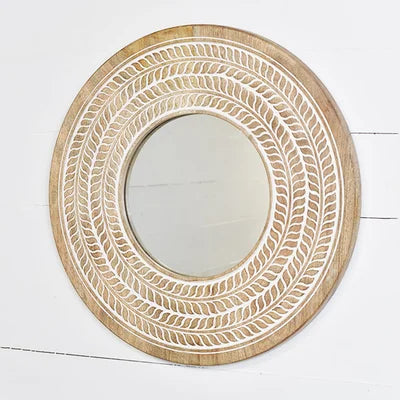 24" Round Carved Mirror — PD Home & Garden