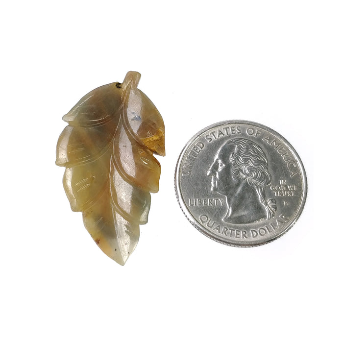 24.35cts Multi sapphire Carving Natural Untreated Gemstone Leaf Shape 36*20mm 1pc for Jewelry