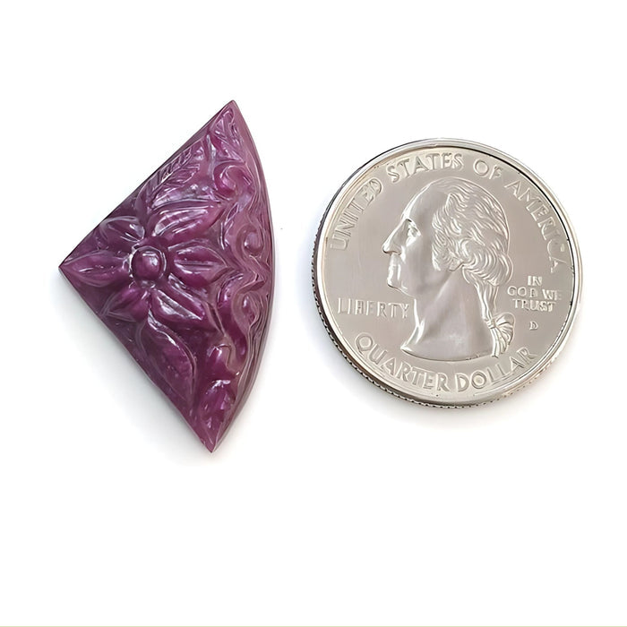 27.20cts Red Ruby Carving Natural Untreated gemstone fancy Shape 18*31mm 1pc for Jewelry
