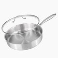 Stainless steel sauté pan with glass lid