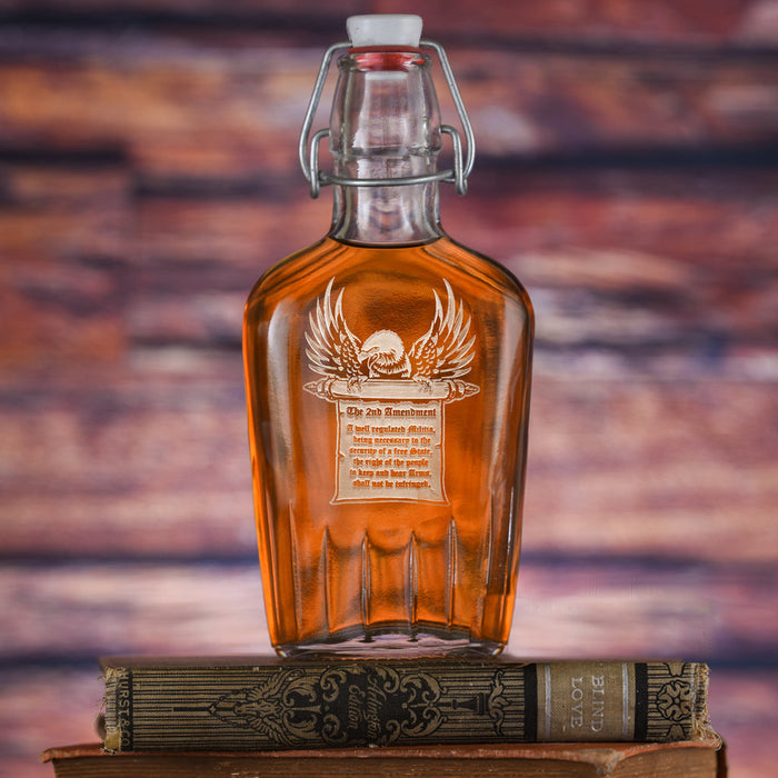 2nd Amendment, Bald Eagle, USA Constitution Gift Flask