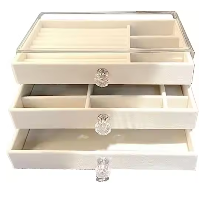 3-Drawer Stackable Velvet Jewelry Box – Elegant Jewelry Organizer with Soft Lining