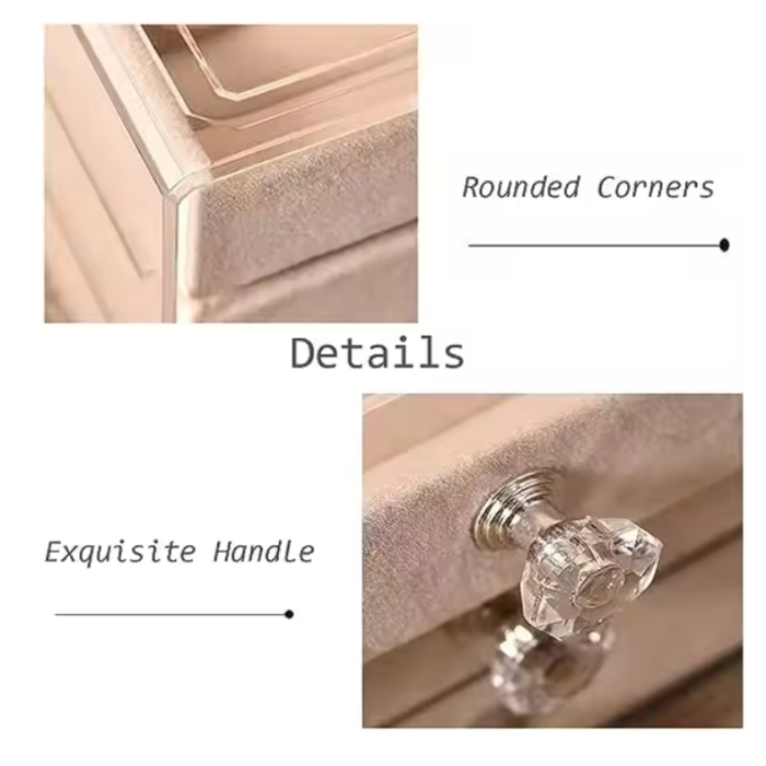 3-Drawer Stackable Velvet Jewelry Box – Elegant Jewelry Organizer with Soft Lining