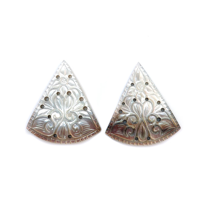 mother of pearl triangle carving