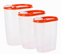 3PCS Kitchen Storage Bins Utility Cereals/Snacks Storage Canisters, Orange