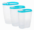 3pcs Useful Kitchen Storage Bins Cereals/Snacks Storage Canisters, Blue