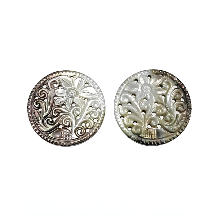 mother of pearl round carving