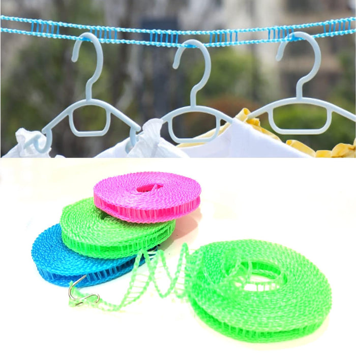 5 Mtr Durable Nylon Clothline Rope – Strong Laundry & Clothes Drying Line for Home, Travel & Outdoor Use (Random Color-Pack of 1)