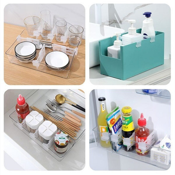 5 Pcs Fridge Organizer Adjustable Shelf Divider – Expandable Refrigerator Drawer Partition Clips for Easy Storage & Organization