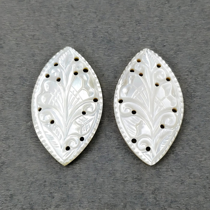 mother of pearl marquise carving